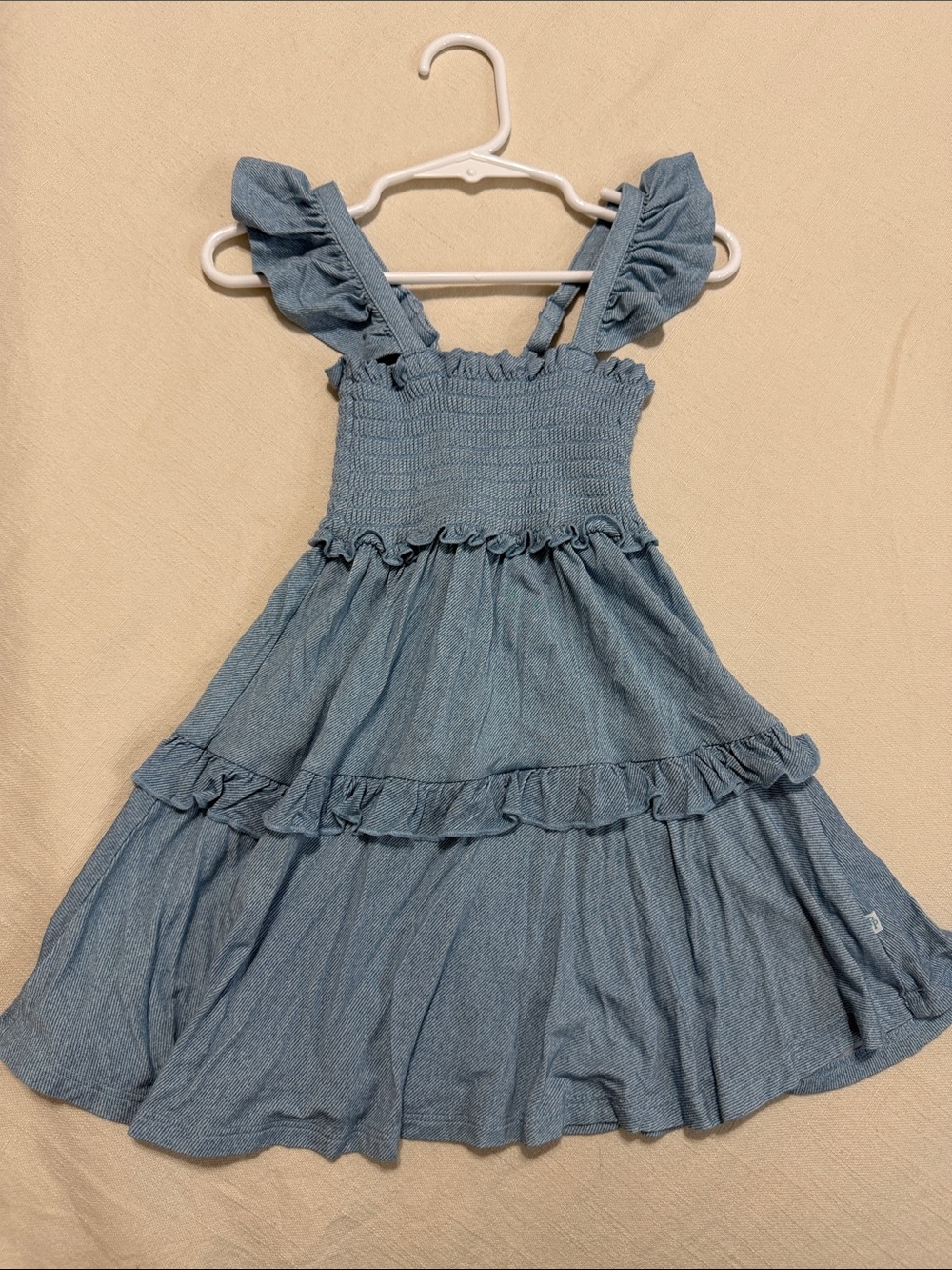 Posh Peanut Light Blue Ruffle Tiered Dress